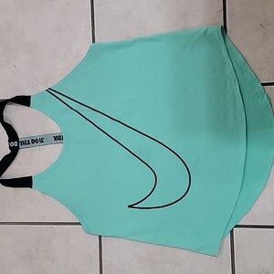 Nike Women's Mint Green Tank Top with Black Accents